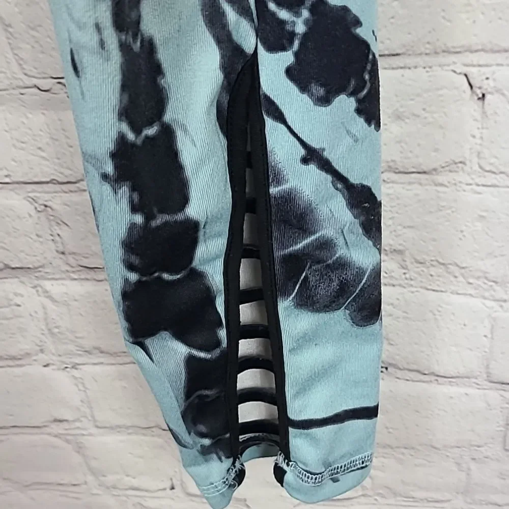 Justice Tall/Slim Girls Tie Dye Leggings Cut out Stretch Pants Pull On Pockets